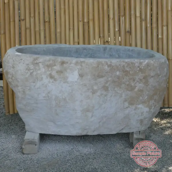 Product image of the product “Basin from Riverstone, Natural surface, polished inside. Dia approx 91-100. Height 41-50 ”